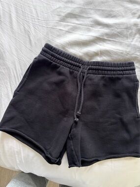 TNA Black COZYAF fleece shorts